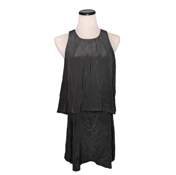 Joie 100% silk black sleeveless lightweight lined mini dress casual EUC Medium - Picture 9 of 9